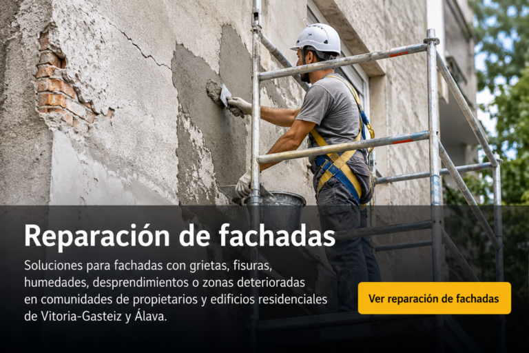 Reparación de fachadas en Vitoria-Gasteiz con grietas y fisuras