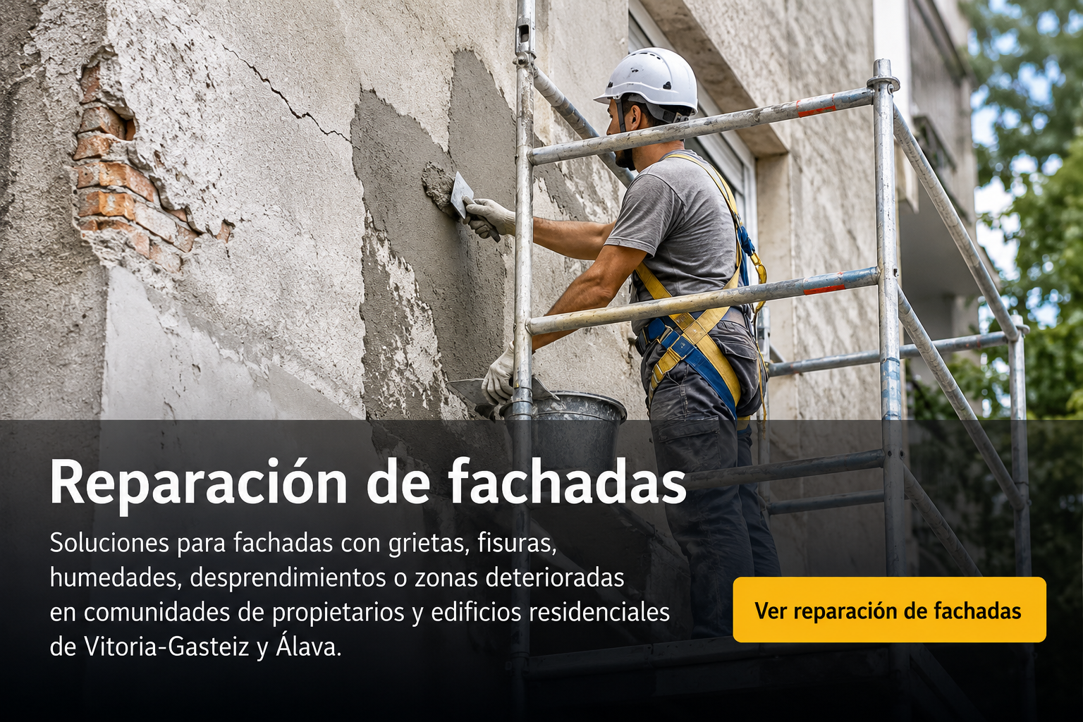 Reparación de fachadas en Vitoria-Gasteiz con grietas y fisuras